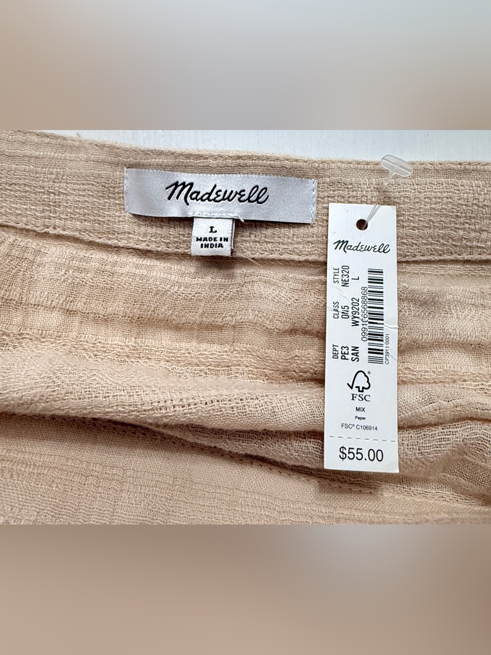 NWT Madewell Cover-Up Wrap Mini Skirt Sandstone Size L $55